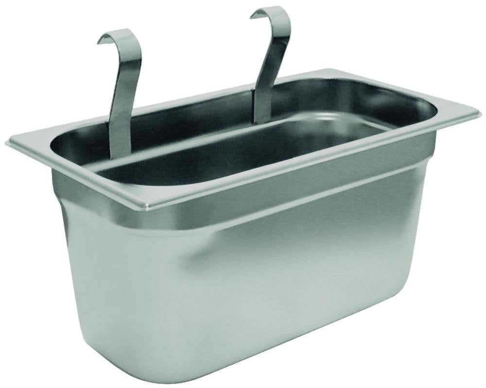 APS 11978 GN 1/3 Behälter aus rostfreiem Stahl mit 2 Haken, 32,5 x 17,5 x 15 cm