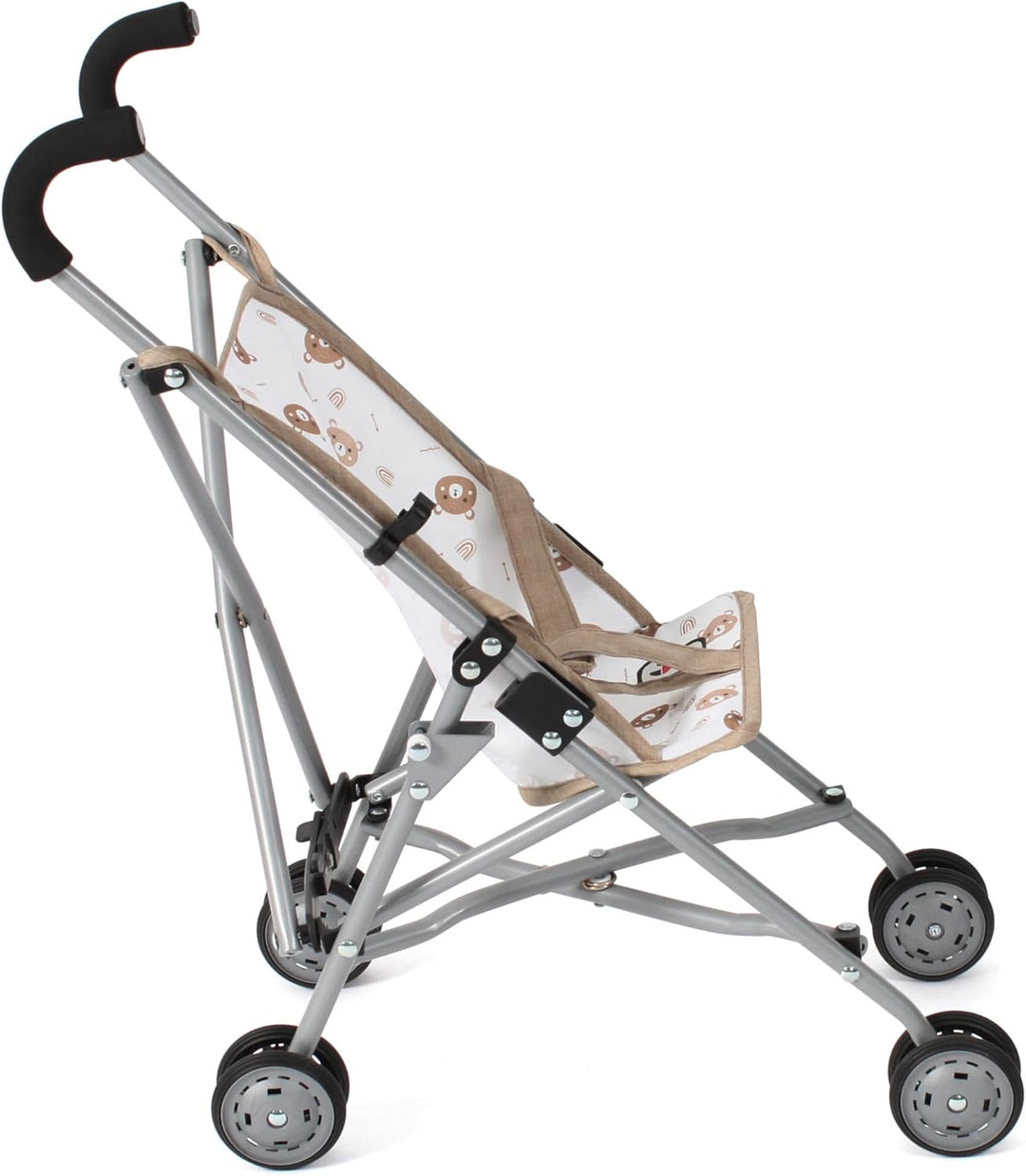 Bayer Chic 2000 - Puppenbuggy Roma, Puppenwagen, Mini-Buggy, Bärchen beige, 601-63 Sternchen, Navy,
