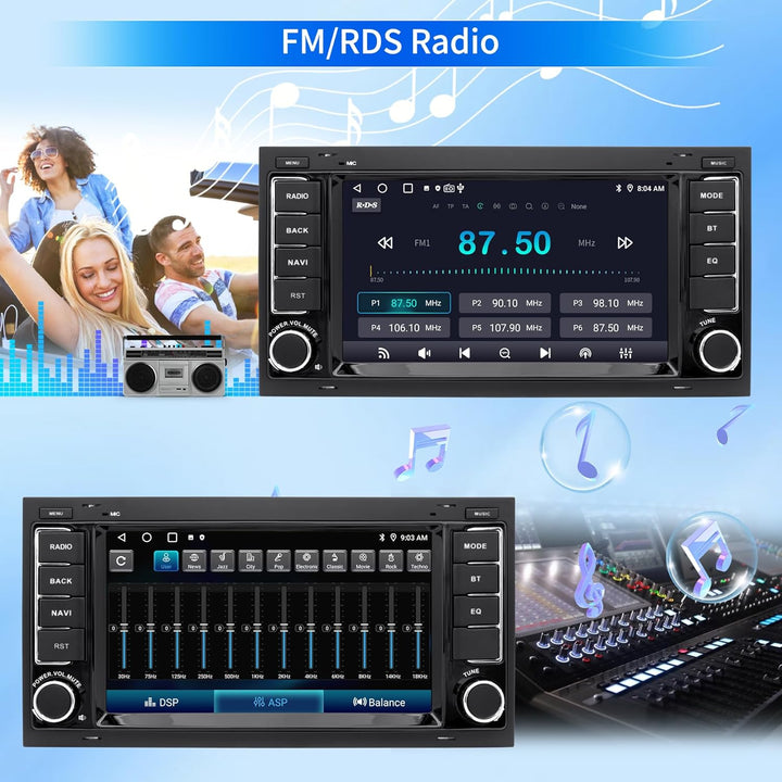 Autoradio für VW Touareg Transporter T5 Multivan, Android 12 System 2G+64G, 7 Zoll Touchscreen, Doub