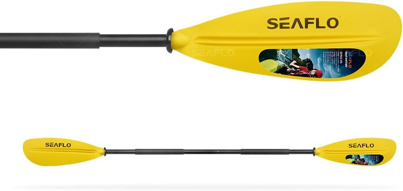 Seaflo LIGHTEU Gelb Doppelpaddel, Kajakpaddel, Kanupaddel, Paddel für Kajak, Kanu, Boot, Ruder