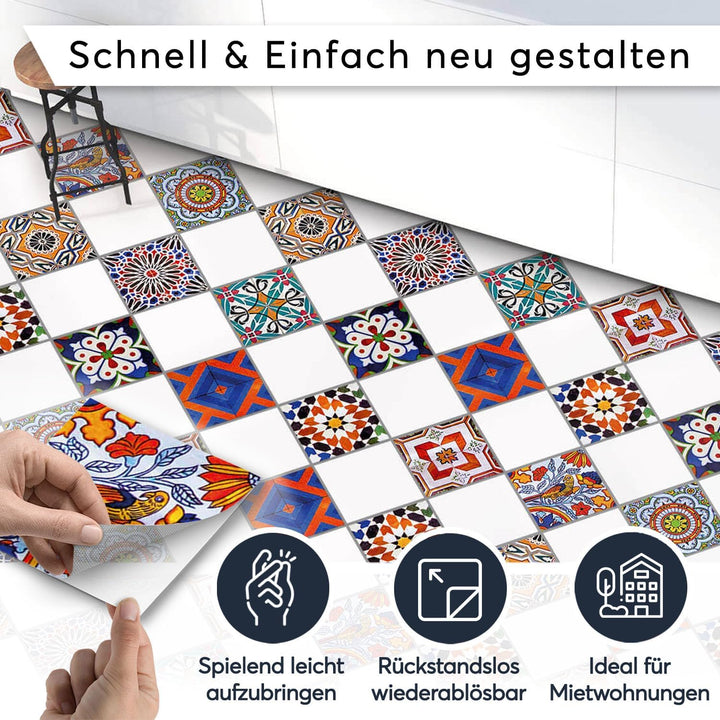 Selbstklebende - [ Bodenfliesen - Fliesen für Boden ] - Aufkleber Folie Sticker für Boden-Fliesen -