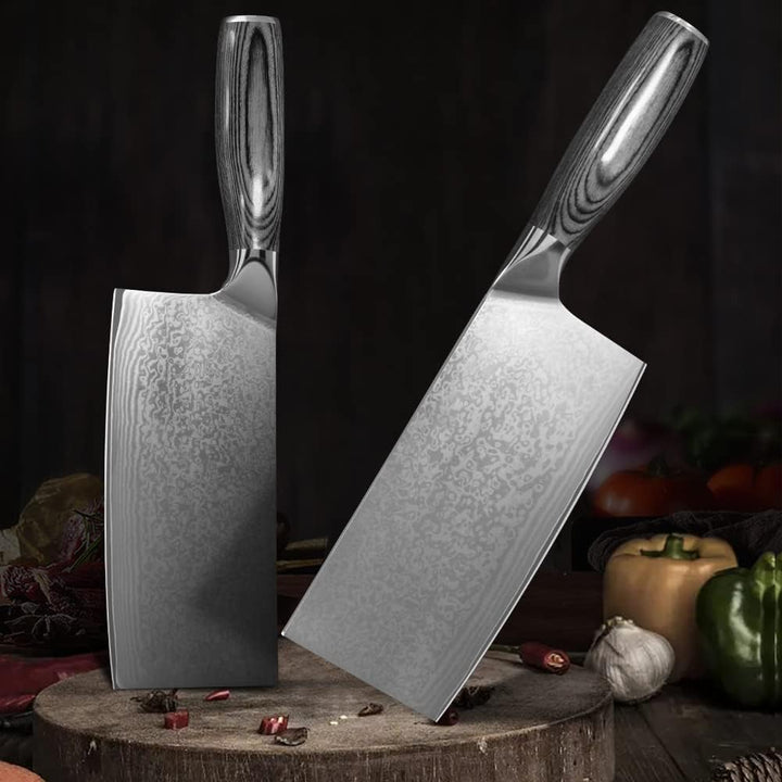 Home Safety Damast Kochmesser Japanisches Messer - Profi Gemüsemesser aus echtem Damaststahl für Küc
