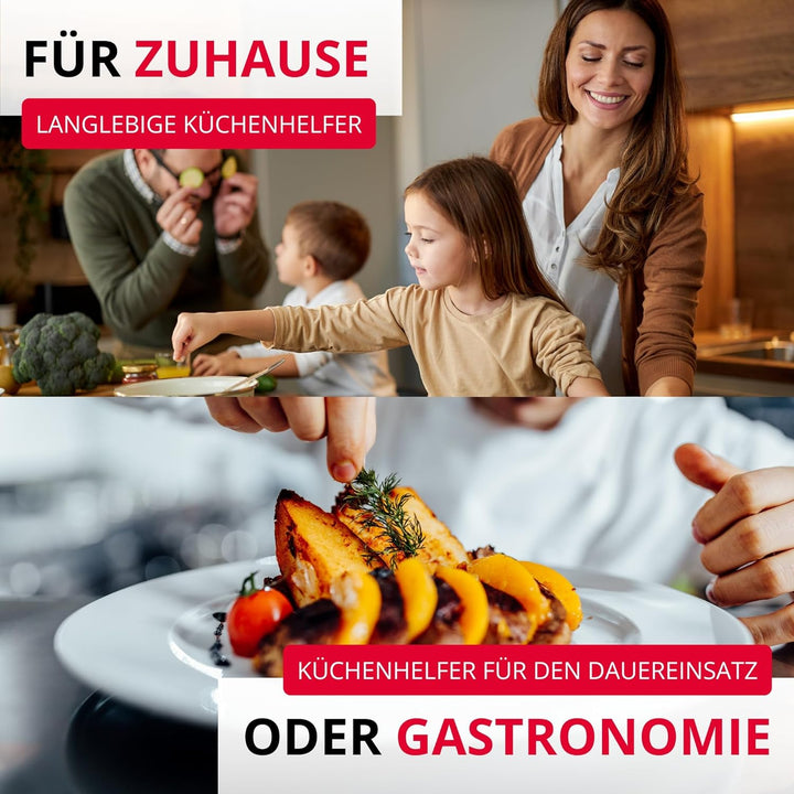Westmark Bohnen-Schneider mit 2 Schneidöffnungen und Schraubzwinge zur Tischmontage, Rostfreie Edels