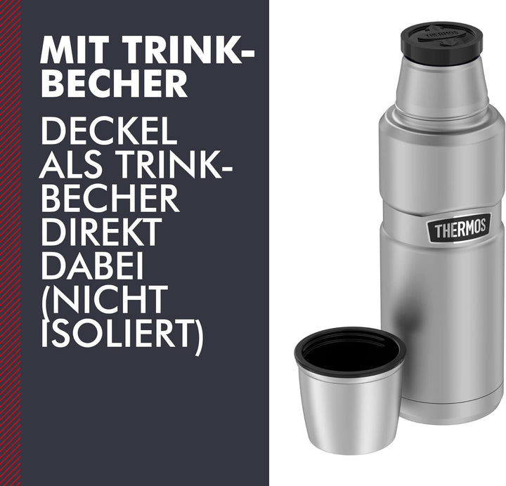 Thermos 4003.205.047 Isolierflasche Stainless King, 0,47 L, Edelstahl mattiert Edelstahl 470 ml ohne