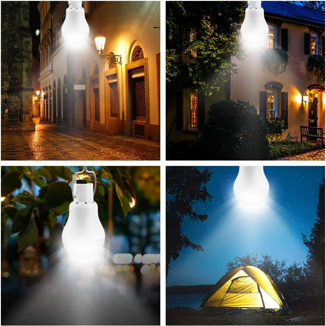 TechKen 2 Stk Solar Glühbirne Aussen mit Lichtsensor und Fernbedienung,Solarlampen Hängend Solarlich