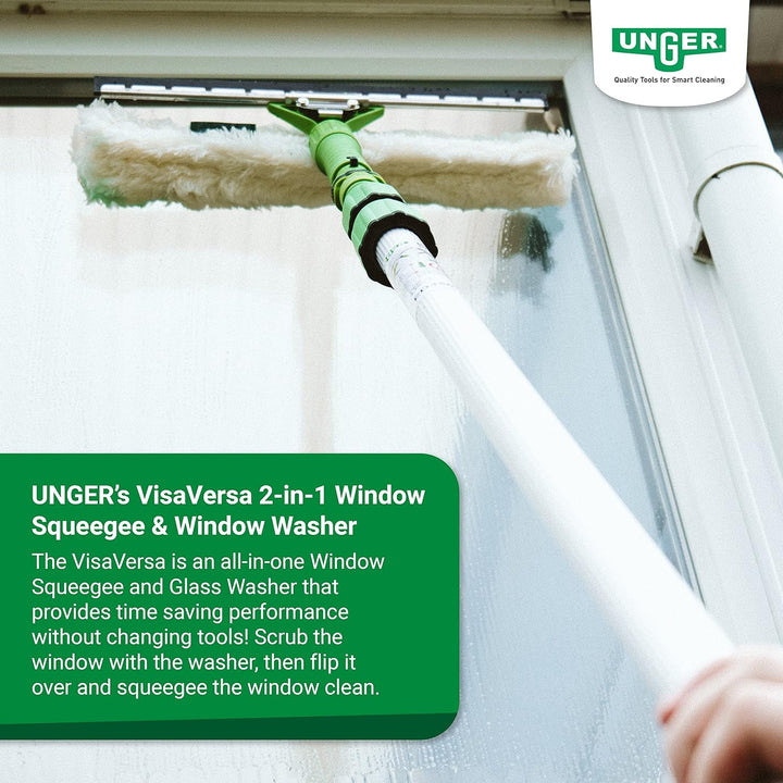 Unger VP450 VisaVersa Fensterwischer mit Soft Gummi, Grün/Weiss, 45cm Grösse 45 cm, 45 cm