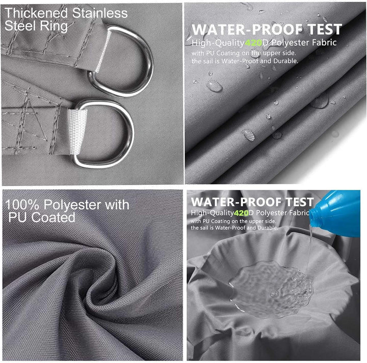 Sunal Sonnensegel Dreieckig,PES Polyester Wasserdicht,Sonnensegel Dreieck Rechtwinklig,95% UV Schutz