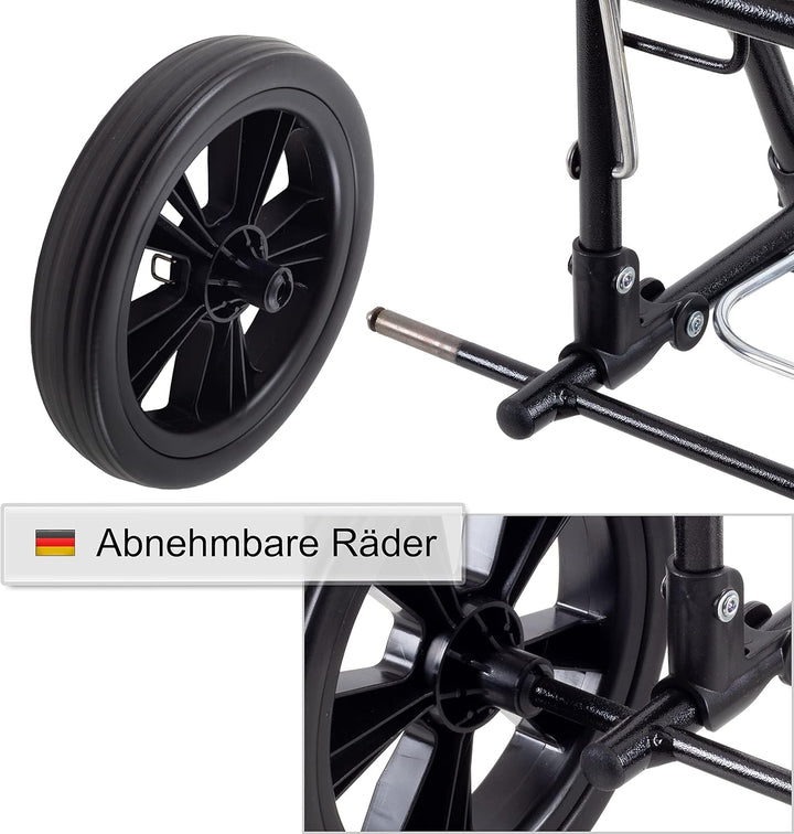 Andersen Shopper Quattro Stahl höhenverstellbar mit Rad Ø 15 und 20 cm und 49 Liter Tasche Senta sch