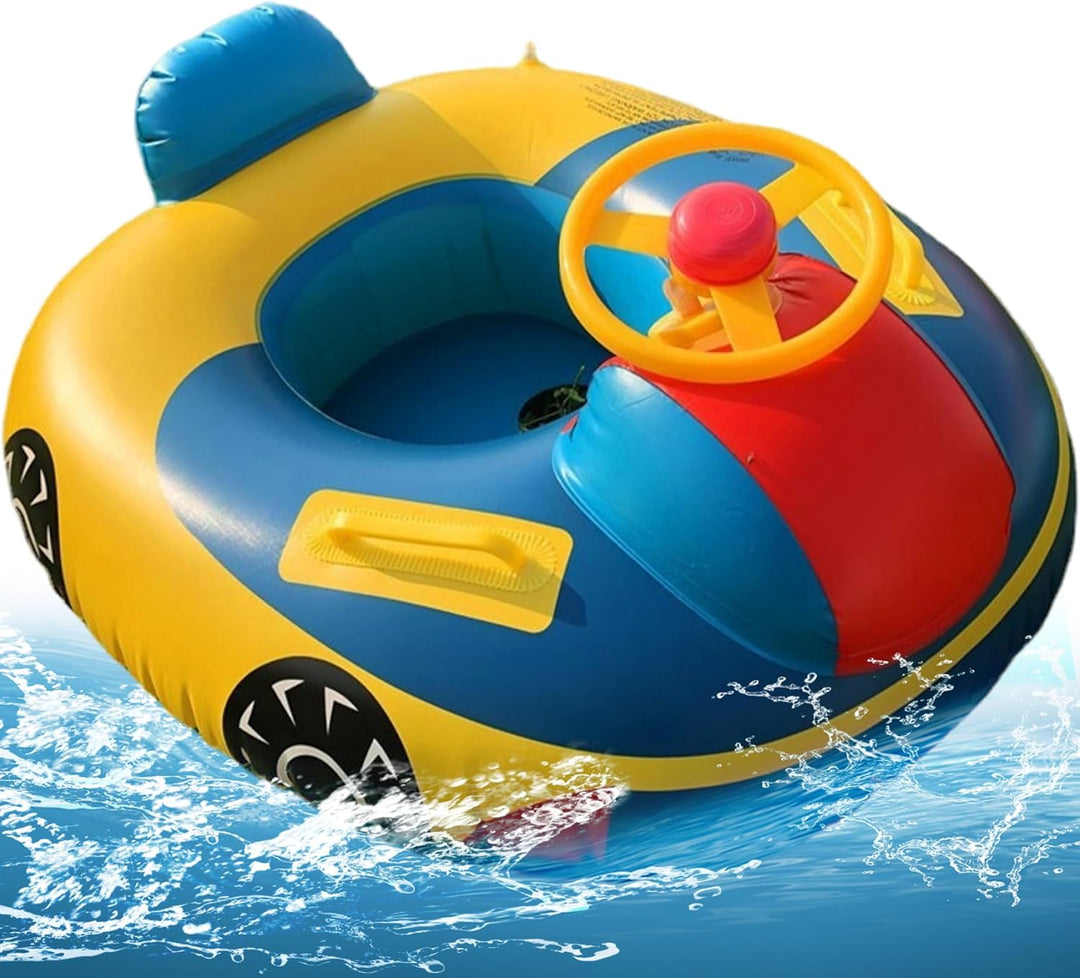 Baby aufblasbarer Pool Float Schwimmen Schwimmboot mit Lenkradhorn für Kinder Kleinkind aufblasbare