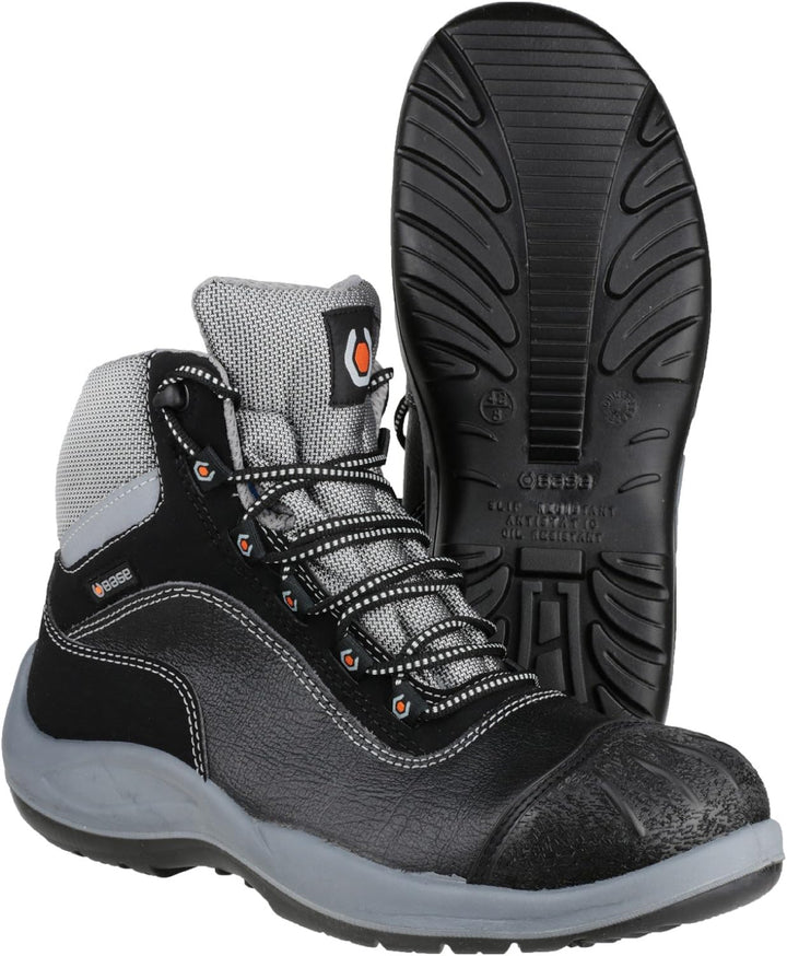 Base B119 Mens Kampfstiefel 46 EU Schwarz Grau, 46 EU Schwarz Grau