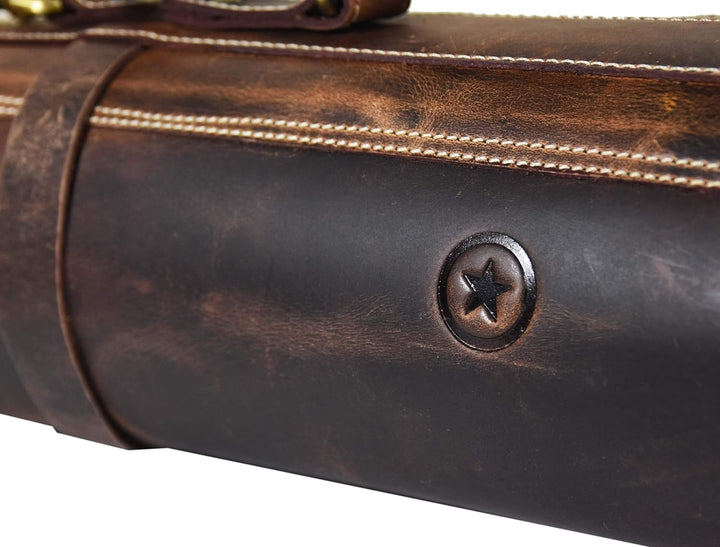 Ledermesserrolle Aufbewahrungstasche | Elastisch und erweiterbar 10 Taschen | Verstellbarer/Abnehmba