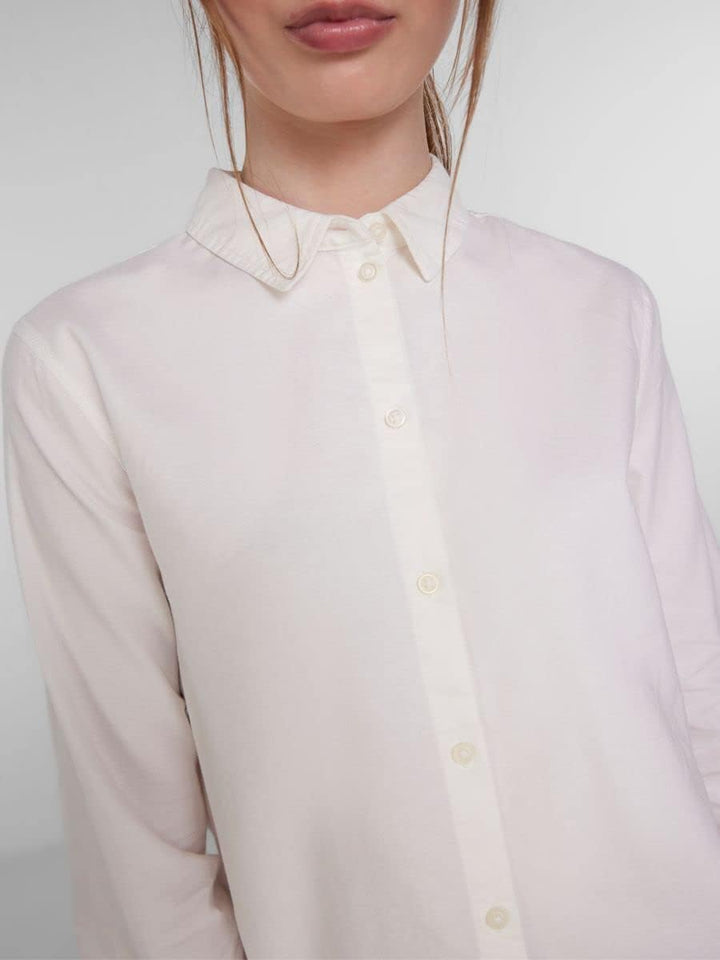 PIECES Irena Long Sleeve Oxford Shirt L Bright White, L Bright White