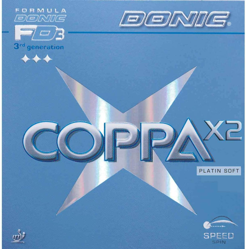 DONIC Belag Coppa X2 Platin Soft Schwarz 2,3 mm, Schwarz 2,3 mm