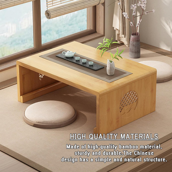 Chinesischer Tee-Bodentisch aus Bambus,japanischer faltbarer Couchtisch,Altartisch Meditation,niedri