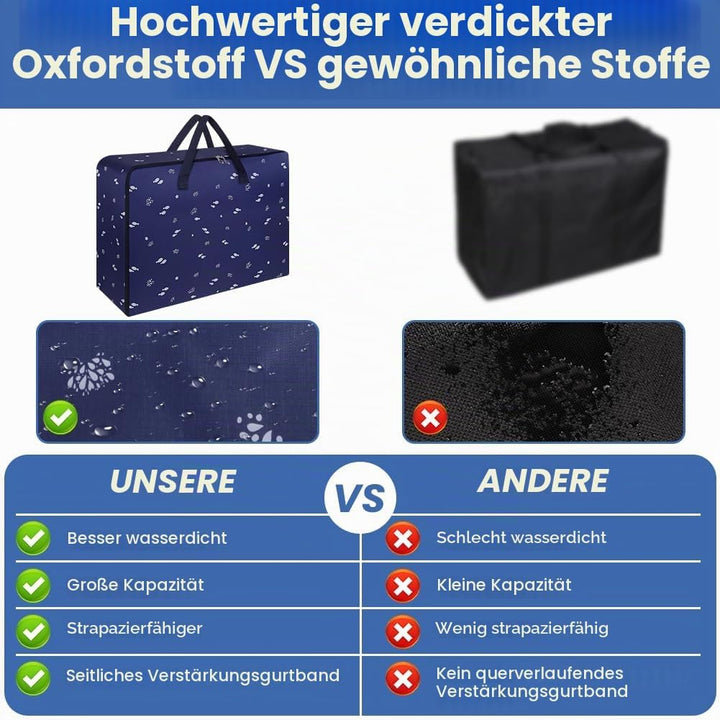 HOTUT Grosse Aufbewahrungstasche,4 Stück 105L Oxford Umzugstaschen mit Reissverschluss und Griff,Was