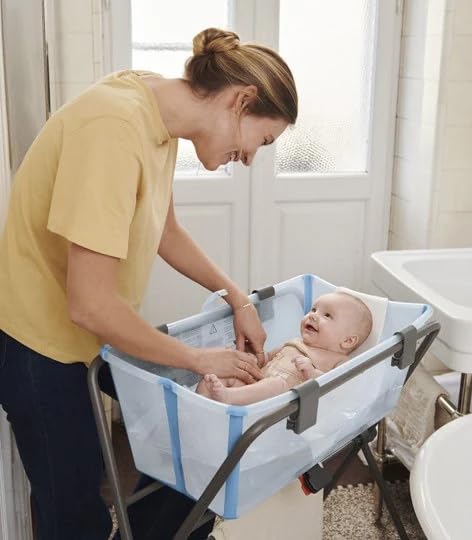 Stokke Flexi Bath (Ocean Blue) + Newborn Support + Flexi Bath Stand - Ideal für Neugeborene & Kinder