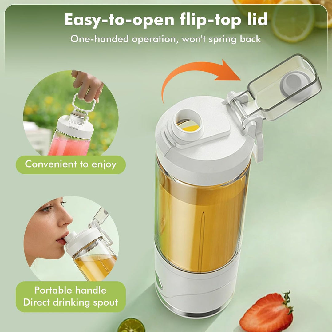 Tragbarer Mixer und Smoothie-Maker, 650ml Elektrischer Mixer Smoothie Maker, 2 Mixmodi und 4000 mAh
