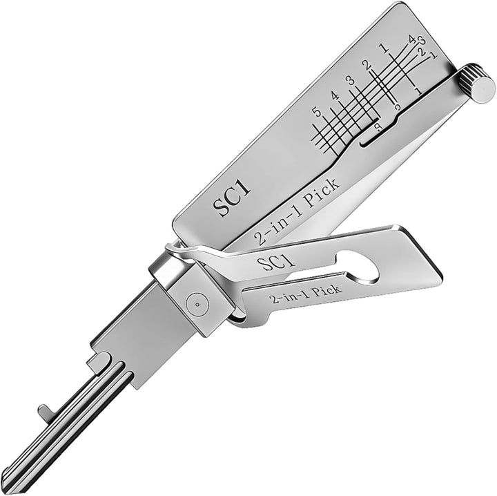 SC1 Hauptschlüssel-decoder aus Edelstahl,LiShi 2-in-1 Lock Pick und Pick-Werkzeuge,Autoschlüssel-Les