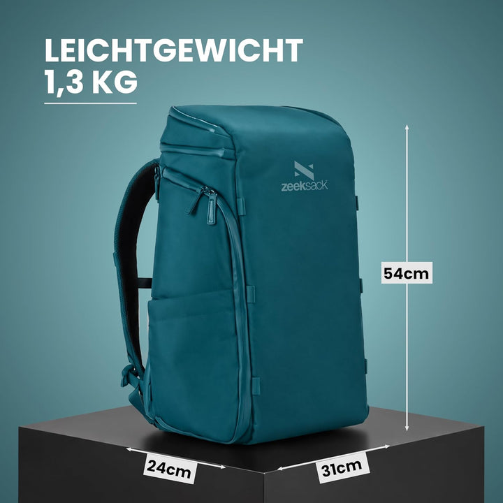 Zeeksack Rucksack Türkis 30L - The Organizer Backpack & Reiserucksack mit Laptopfach, herausnehmbare