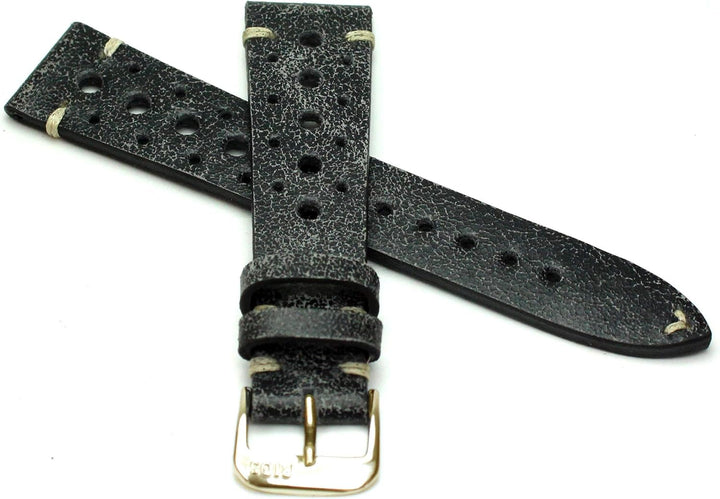 RIOS1931 Rallye Gold Vintage Rindsleder Uhrenarmband handgemacht in Deutschland Robust 22mm Scratche