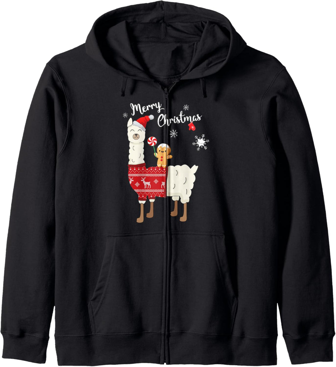 Niedliches, lustiges Weihnachtsmann Lama Alpaka Geschenk Männer Frauen Kinder Kapuzenjacke