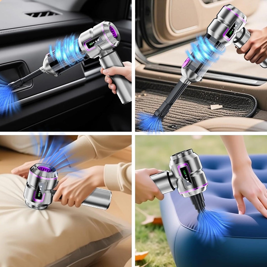 4-in-1 Handstaubsauger Akku Starke Saugkraft, 22000PAAuto Staubsauger Stark, 3 Gang Aufladbar Tragba