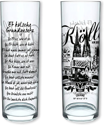 3forCologne Kölschglas | 6er Pack je 0,2ml | Kölsche Grundgesetz & Ming Stadt | Biergläser, Kölner-S