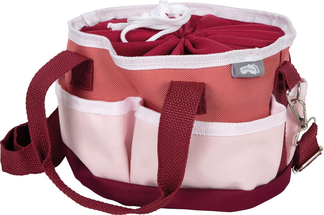 Small Foot Pferdepflegeset mit Tasche rot, mit kindgerechten Utensilien aus Holz, Zubehör für das Pf