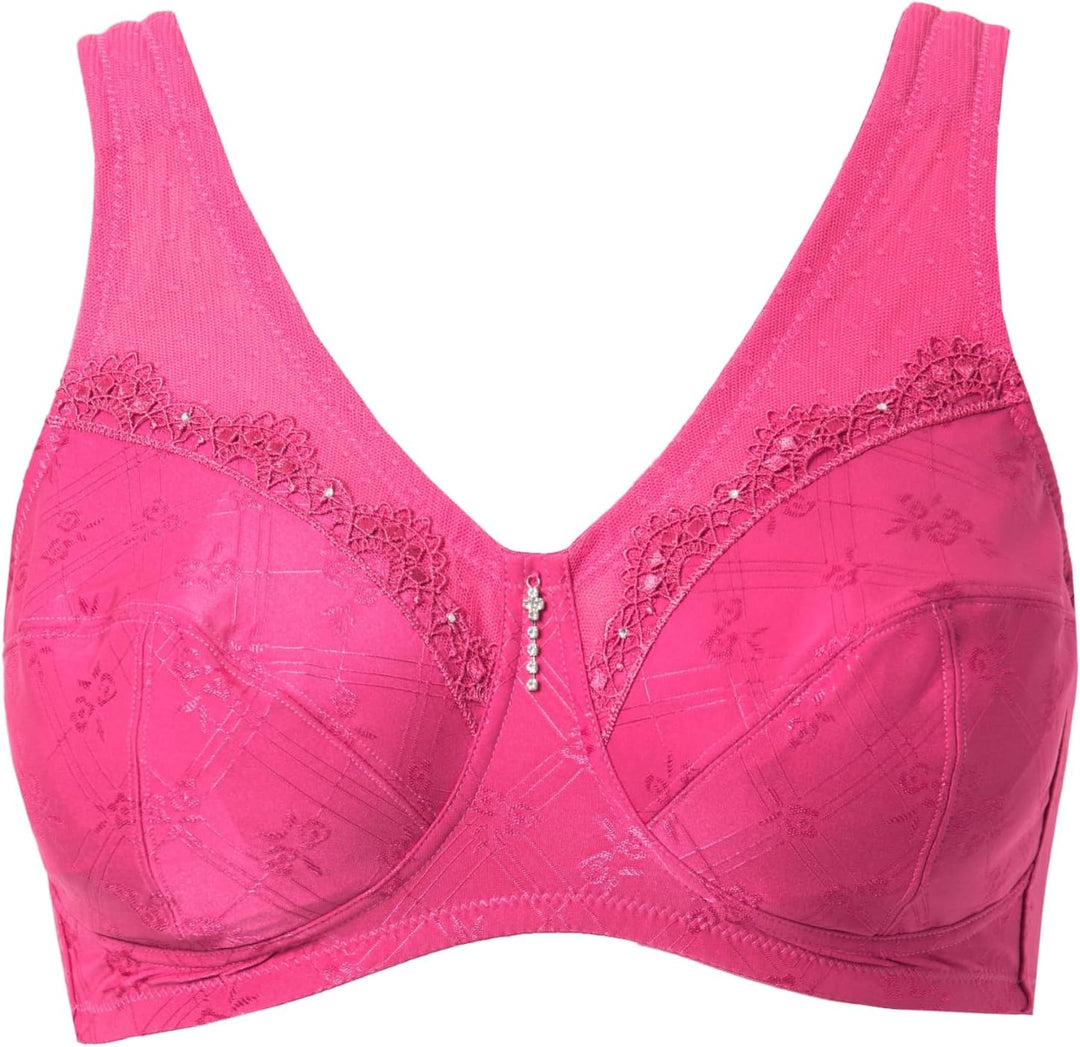 Ulla Popken Damen grosse Grössen Übergrössen Plus Size Entlastungs-BH, ohne Bügel, Spitze, Cup C - G
