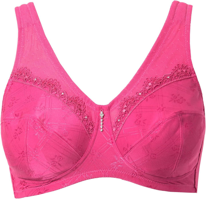 Ulla Popken Damen grosse Grössen Übergrössen Plus Size Entlastungs-BH, ohne Bügel, Spitze, Cup C - G