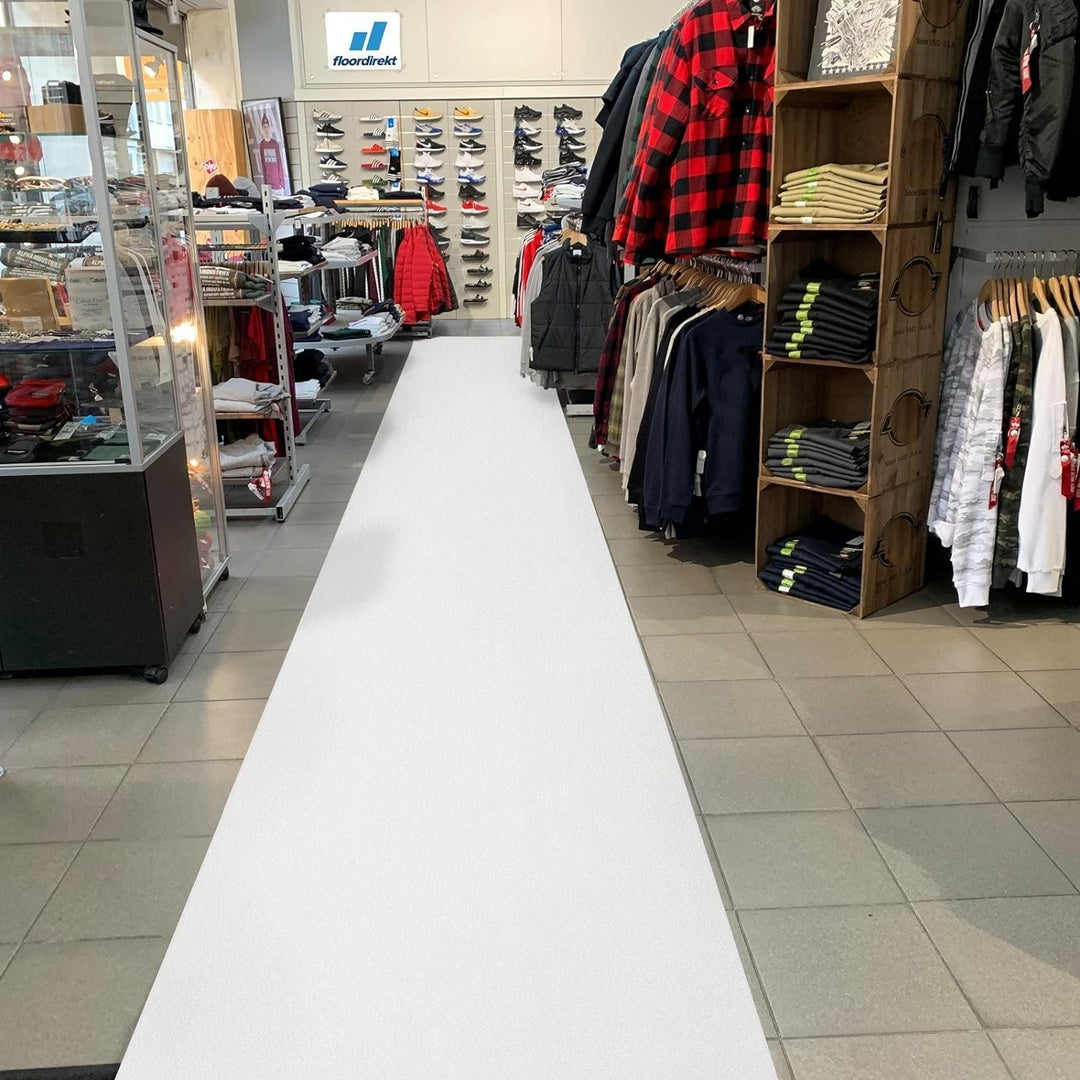 Floordirekt Hochzeitsteppich Weiss 100 x 1500 cm - VIP Läufer Event Teppich Premierenteppich Empfang