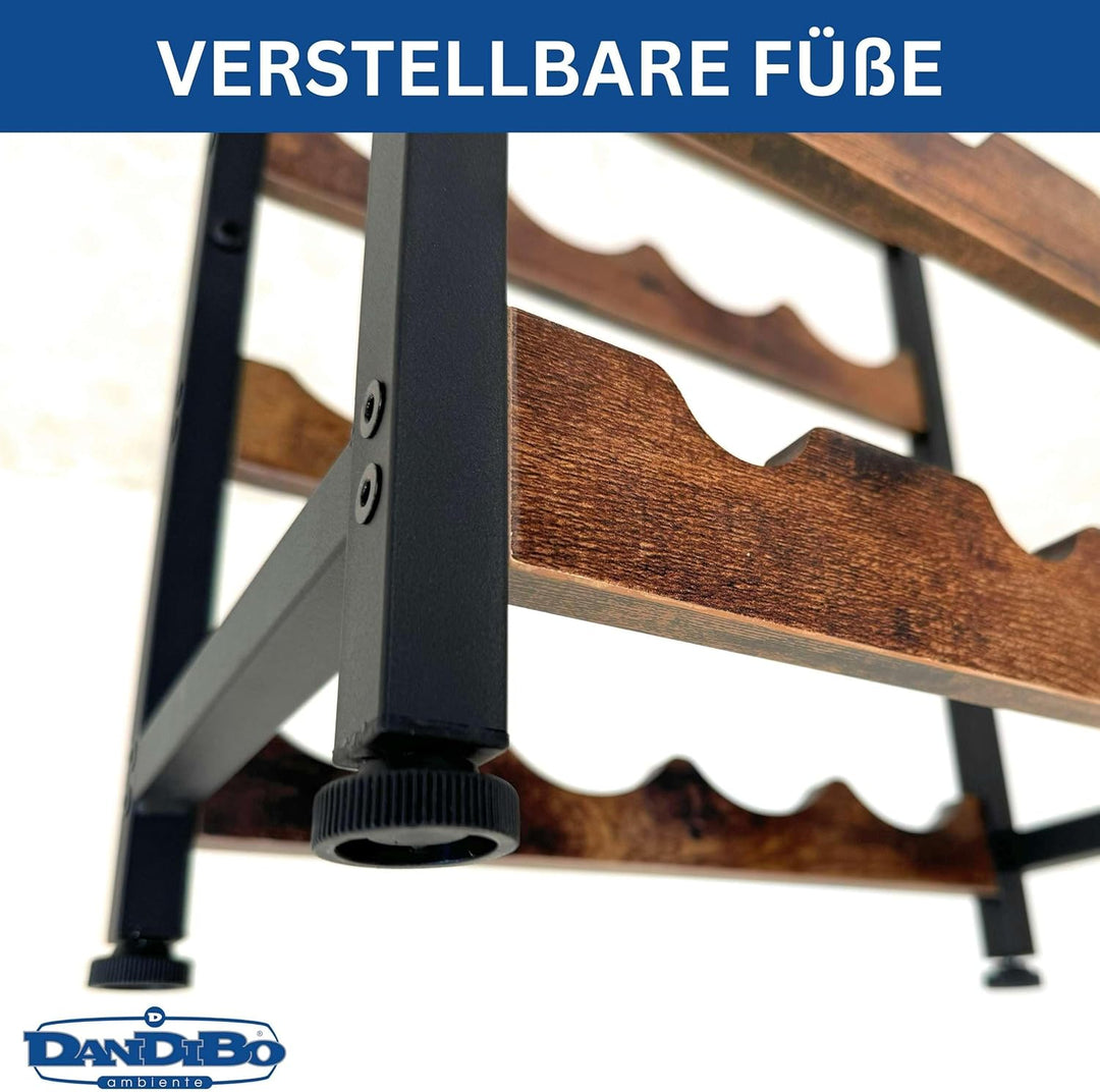 DanDiBo Weinregal Metall Schwarz Stehend mit Glashalter 100 cm 96575 Flaschenregal Flaschenständer F