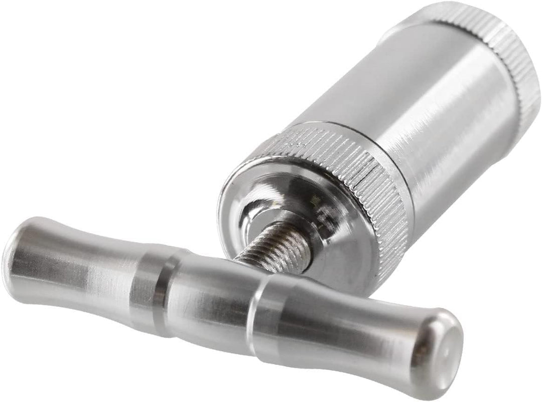 Pollenpresse aus Edelstahl, Höhe 8,5 cm, Durchmesser 2,5 cm, zur Herstellung von Coins aus Pflanzenm