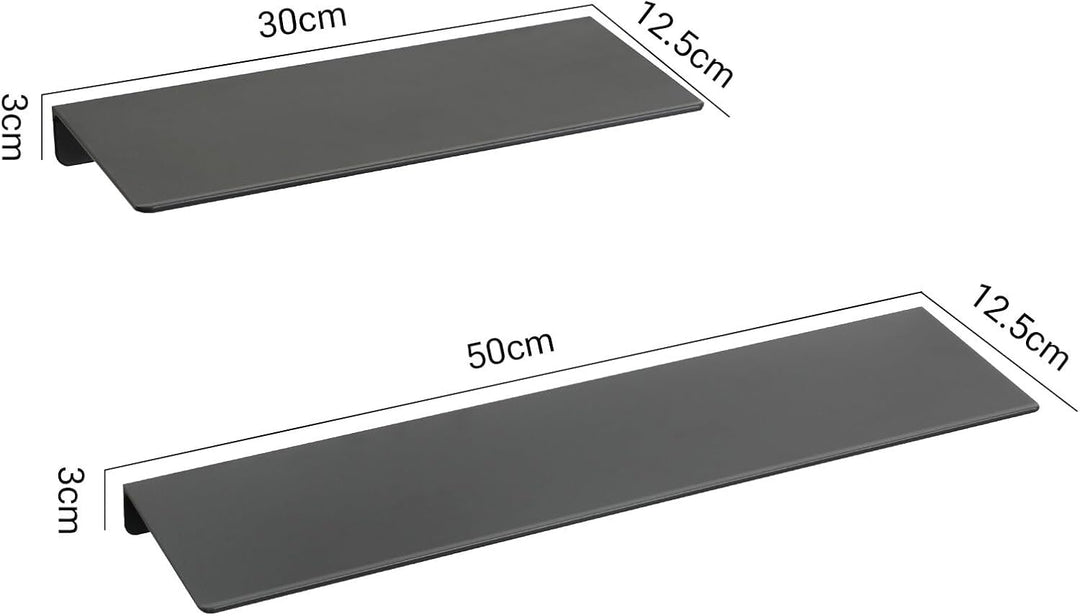Duschregal, Duschablage Ohne Bohren, 2 Stück Badezimmer Regal 50cm & 30cm, Duschkorb Ablagen Aluminu