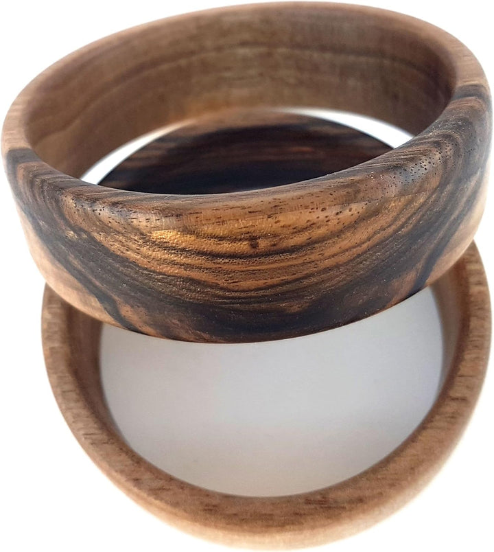Estefanos Holzarmreif für Damen, Zauber der Natur - Armreif aus Edelholz: Nussbaum - Handmade German