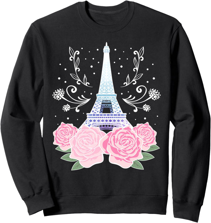 Farbenfroher Eiffelturm Paris Frankreich Pariser Rose Sweatshirt