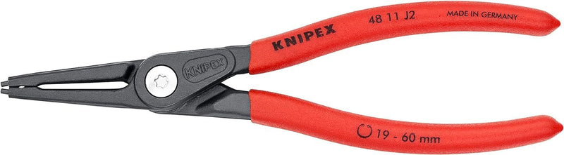 Knipex Präzisions-Sicherungsringzange für Innenringe in Bohrungen grau atramentiert, mit rutschhemme