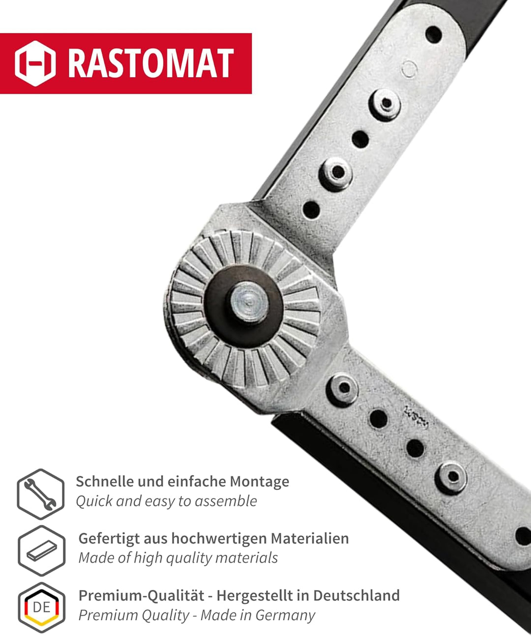 Gedotec Rasthochstell-Beschlag Polster-Gelenk C25 Rastomat 90° | Arm-Lehnenversteller 11-fach verste