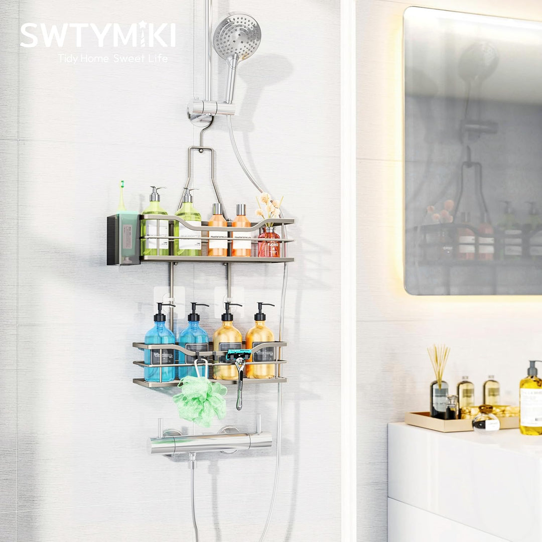 SWTYMIKI Duschablage zum Hängen - Duschregal zum Hängen 360° Verstellbarer Haken für das Badezimmer