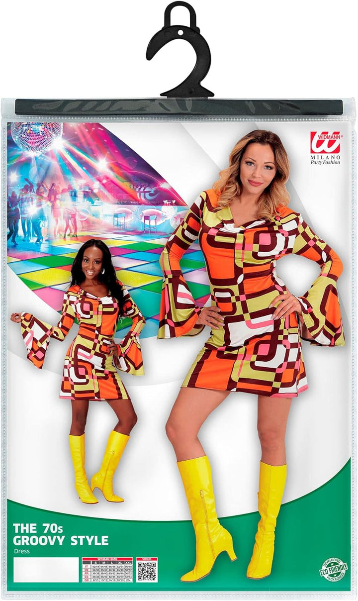W WIDMANN MILANO Party Fashion - Kostüm Disco Style 70er Jahre, Tubes, Kleid, Dancing Queen, Faschin