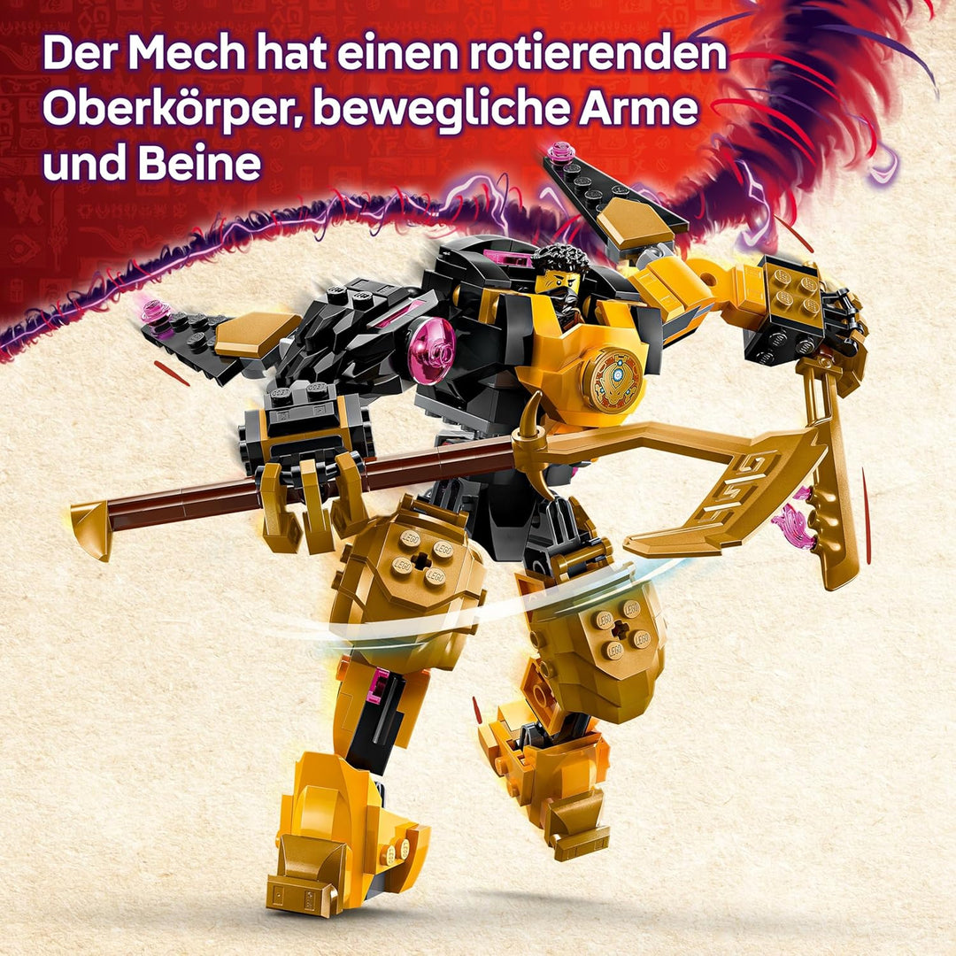 LEGO NINJAGO Arins Spinjitzumech - Ninja-Spielset mit beweglicher Mech Figur, 2 Minifiguren und Baby