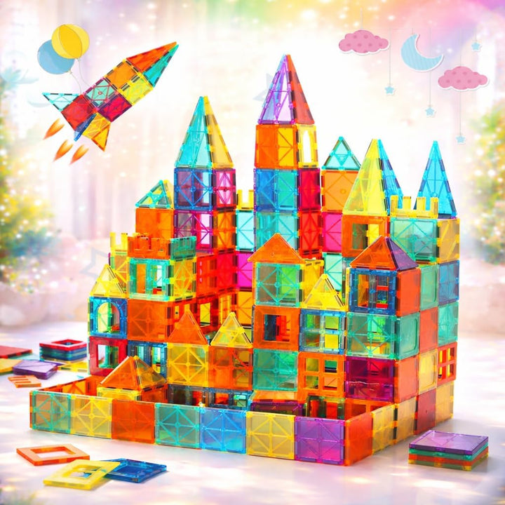 Wonder Toys 64 Teile Klassische Magnetblöcke, originelles magnetisches Bauspielzeug für Jungen und M