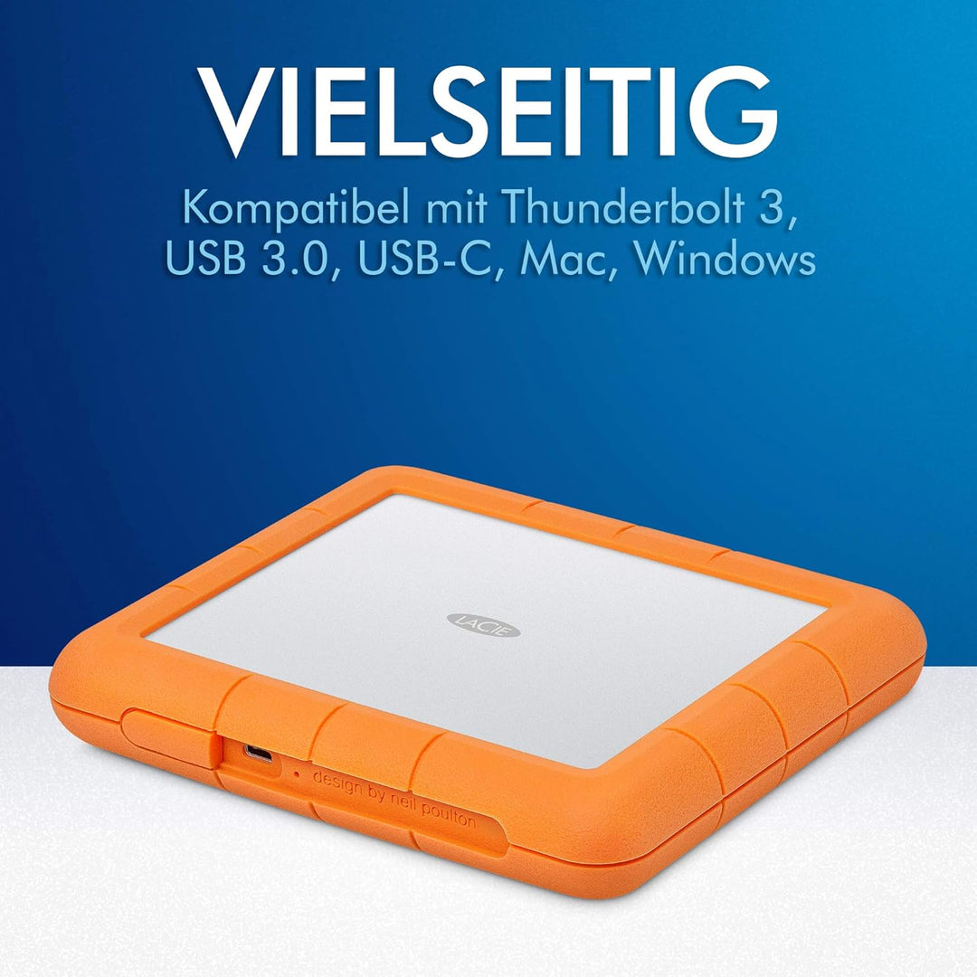 LaCie Rugged Raid Shuttle 8TB externe Festplatte, tragbare HDD - USB-C USB 3.0, Drop Shock Staub Was