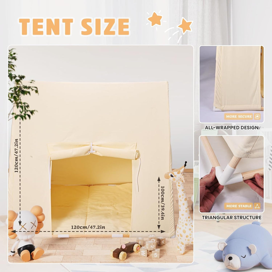 Yontwe Dreieckszelt für Kinder Innenzelte Kinderspielhaus faltbares Spielzelt Segeltuch-Kinderzelte