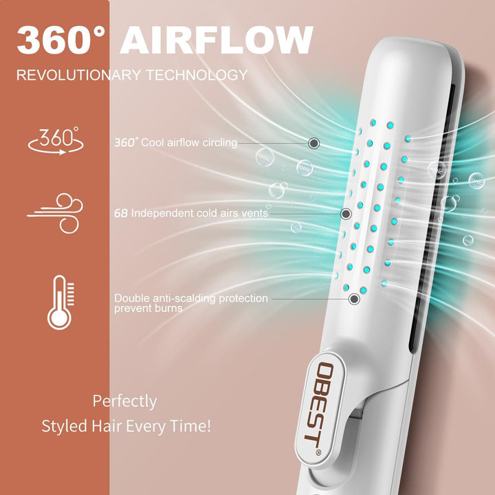 OBEST Airflow Curler Haarglätter und Lockenstab 2 in 1, Glätteisen Lockenstab, 30s Schnellaufheizung