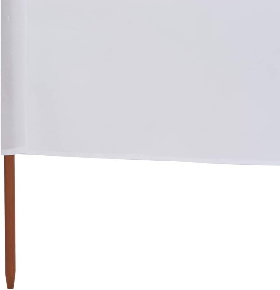 Windschutz, Strand-Windschutz für Camping, 6 Stoffbahnen, 800 x 80 cm, weiss, Sichtschutz für Garten