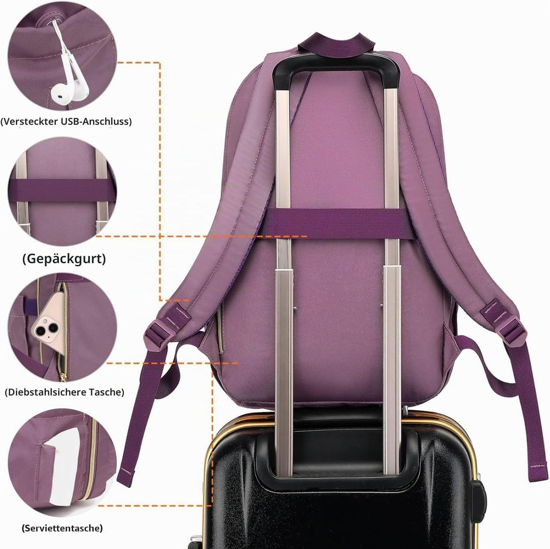 Rucksack Mädchen Teenager Rucksack Laptop Damen 15,6 Zoll,Rucksack Schule Schulranzen Frauen für Uni