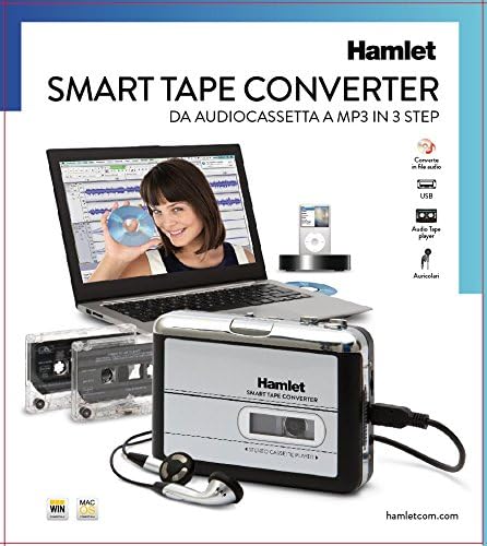 HAMLET XDVDMAG Kassettenplayer/-rekorder – Konverter (3,5 mm, Schwarz, Silber, AA, Alkaline) CASSETT