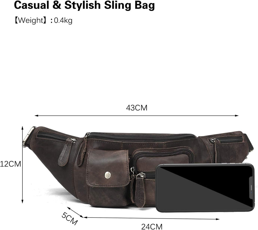 FANDARE Neu Gürteltasche Bauchtasche Brusttasche Herren Sling Bag wasserdichte Geeignet Hüfttasche J