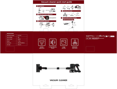 Authmic Akku Staubsauger, 45000Pa/50 Mins Staubsauger Kabellos mit Smart Display, Kabelloser Staubsa